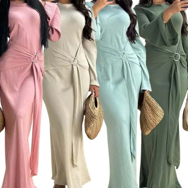 Elegant Women's Modest Abaya - Long Sleeve Flowing Silhouette for Stylish Comfort