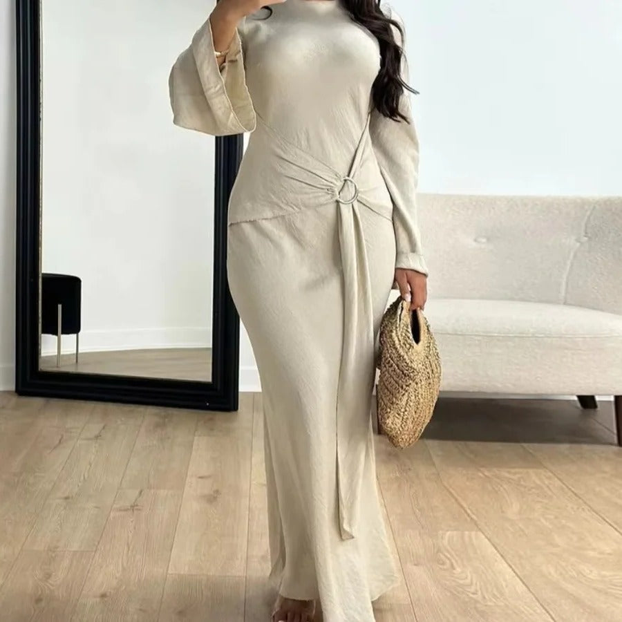 Elegant Women's Modest Abaya - Long Sleeve Flowing Silhouette for Stylish Comfort