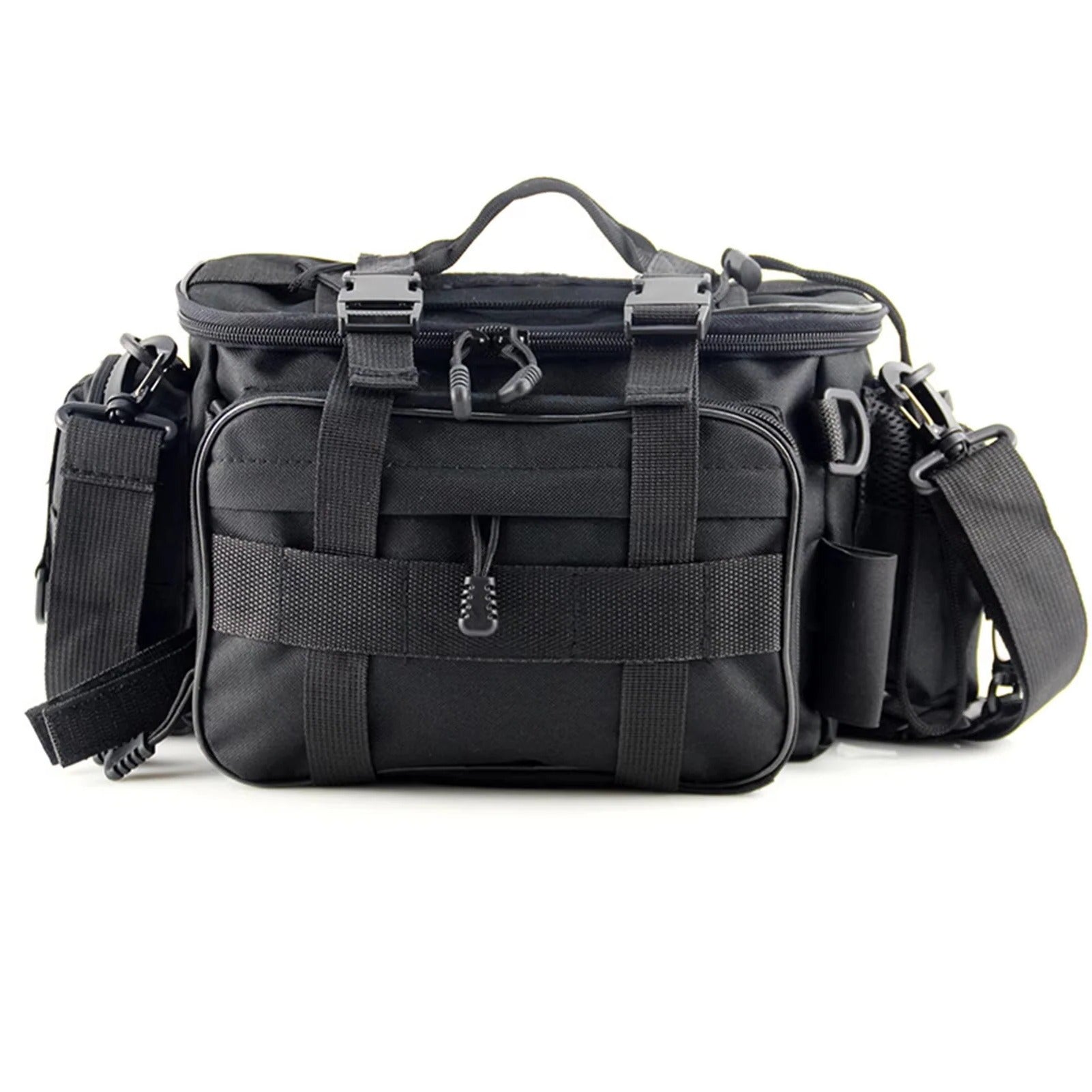 Multi-Compartment Fishing Gear Storage Bag with Adjustable Shoulder Strap - Durable & Versatile Organizer for Tackle, Rods, and Accessories