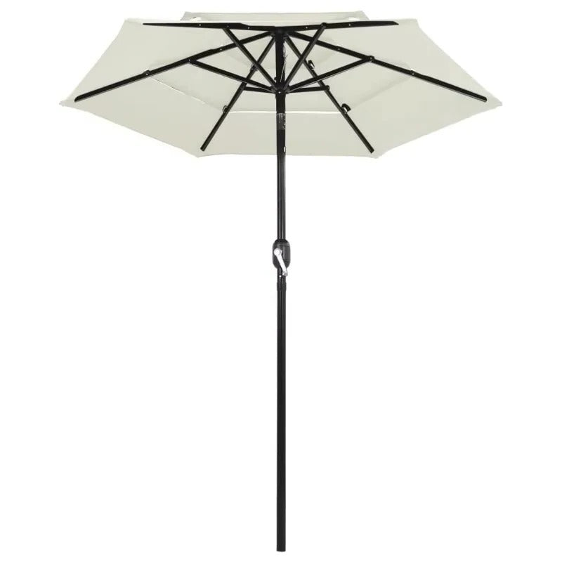 3-Tier Patio Umbrella with Crank Tilt & Durable Aluminum Pole - Perfect for Outdoor Shade & Sun Protection