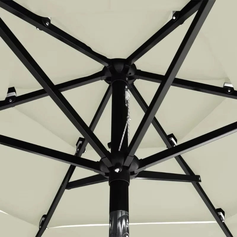 3-Tier Patio Umbrella with Crank Tilt & Durable Aluminum Pole - Perfect for Outdoor Shade & Sun Protection