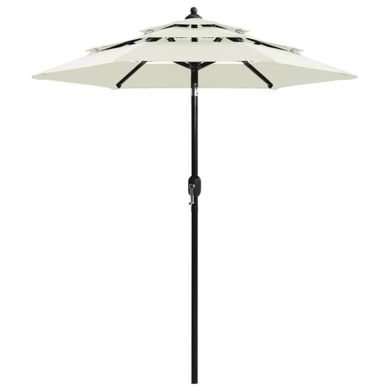 3-Tier Patio Umbrella with Crank Tilt & Durable Aluminum Pole - Perfect for Outdoor Shade & Sun Protection