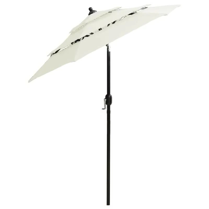 3-Tier Patio Umbrella with Crank Tilt & Durable Aluminum Pole - Perfect for Outdoor Shade & Sun Protection