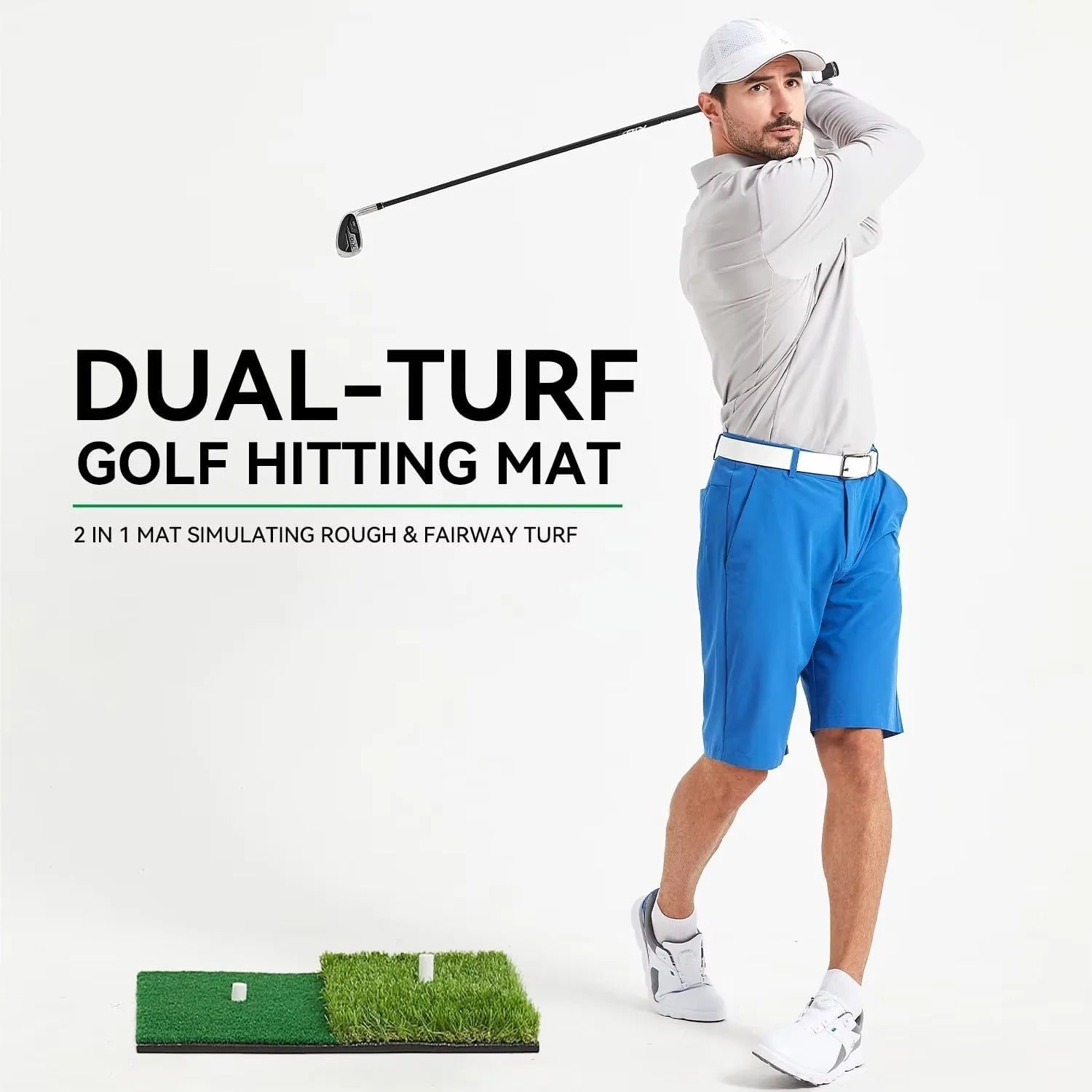 Premium Golf Practice Hitting Mat with Tee Hole - Ideal for Indoor & Outdoor Training