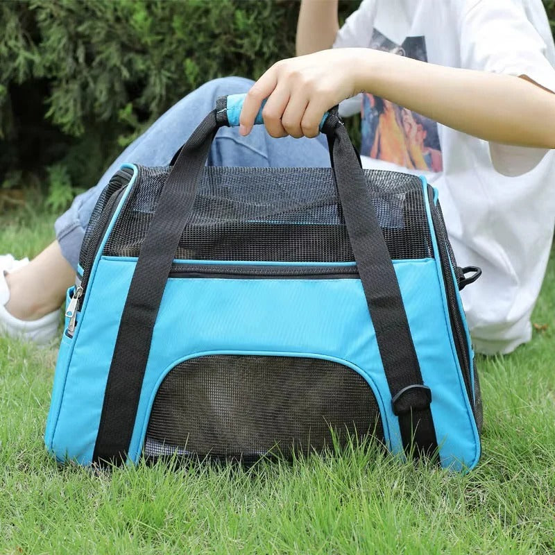 Lightweight Breathable Mesh Pet Carrier Bag for Small Dogs & Cats - Comfortable Travel Solution