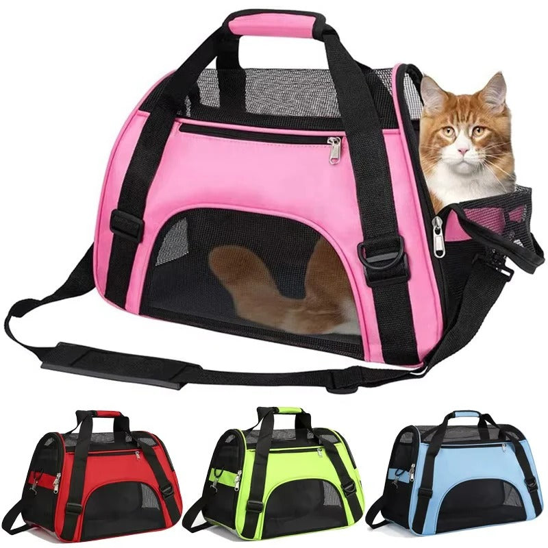 Lightweight Breathable Mesh Pet Carrier Bag for Small Dogs & Cats - Comfortable Travel Solution