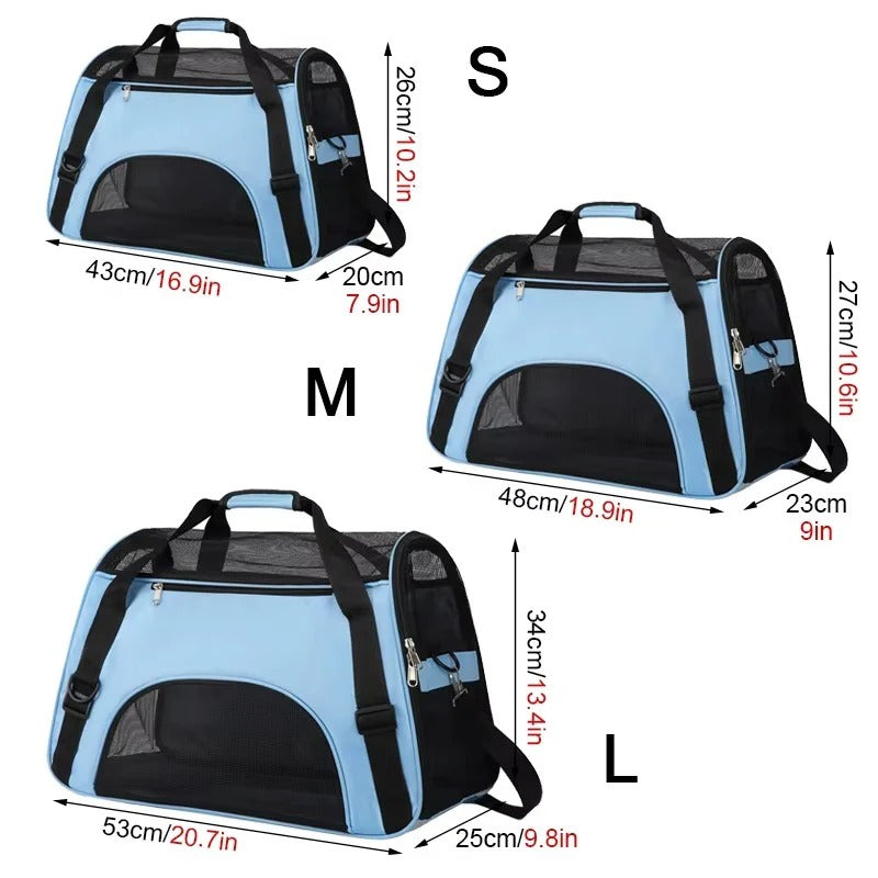 Lightweight Breathable Mesh Pet Carrier Bag for Small Dogs & Cats - Comfortable Travel Solution