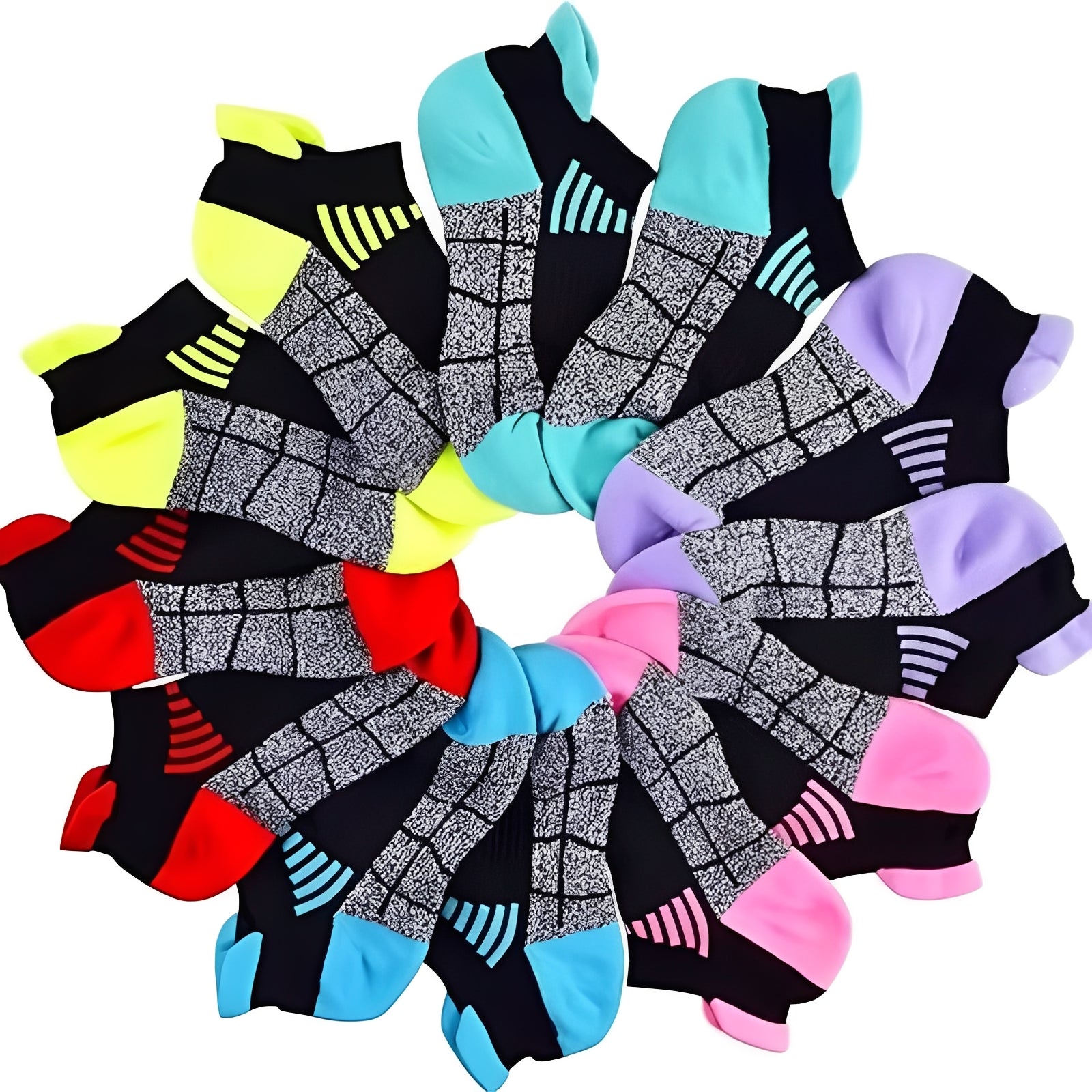 6-Pair Low Cut Athletic Socks - Moisture-Wicking Performance Socks for Sports & Active Lifestyle