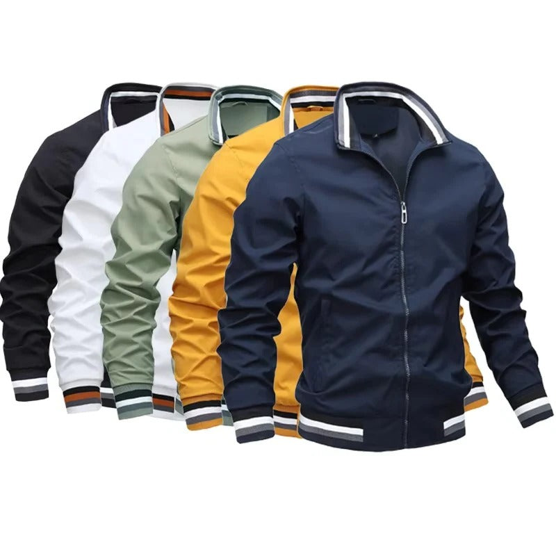 Men's Lightweight Zip Front Bomber Jacket - Stylish & Comfortable Outerwear