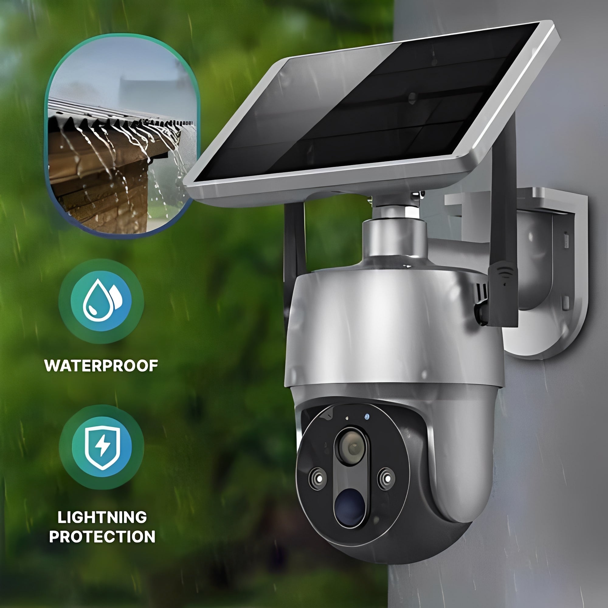 Solar-Powered Outdoor Security Camera - Wireless Surveillance System with HD Night Vision & Motion Detection