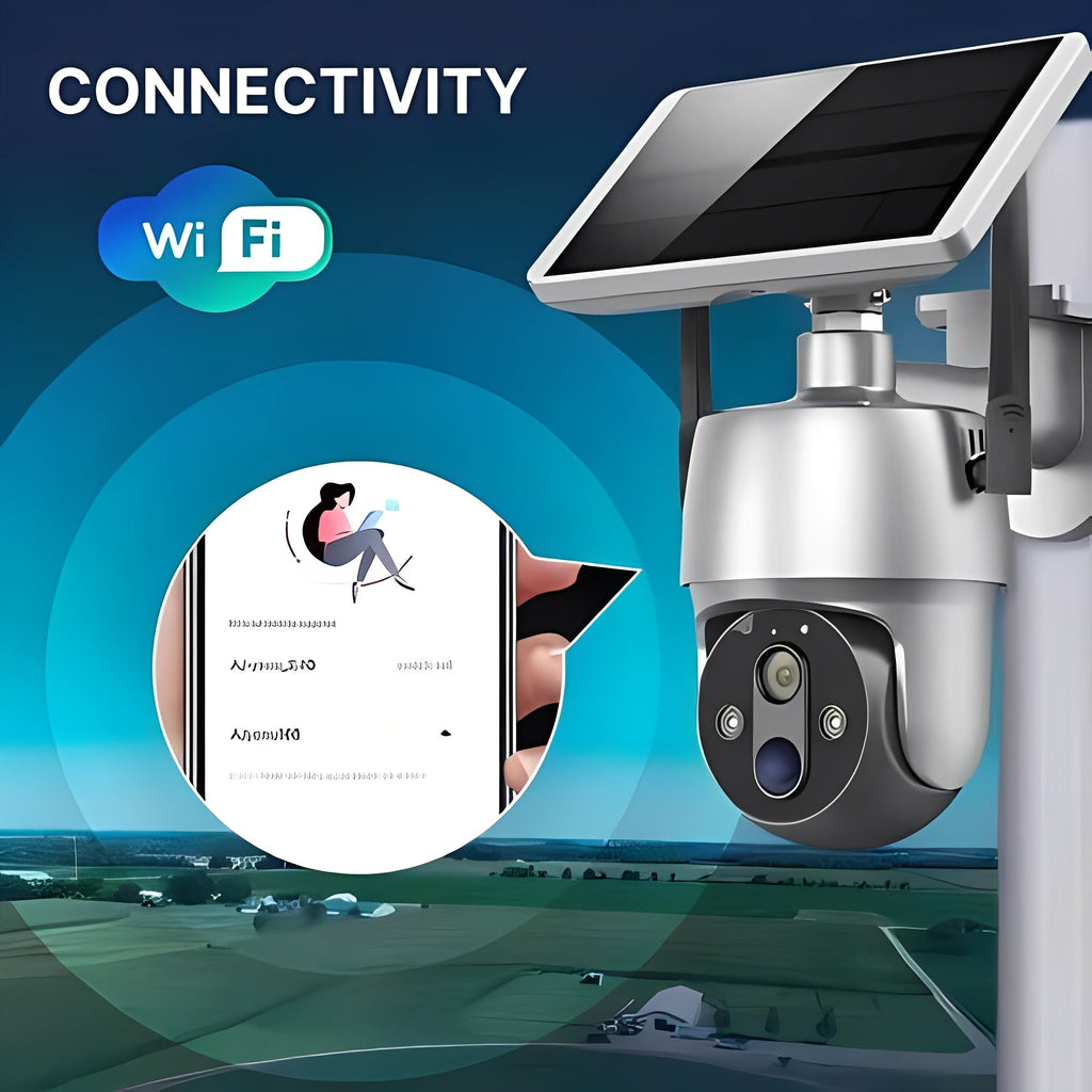 Solar-Powered Outdoor Security Camera - Wireless Surveillance System with HD Night Vision & Motion Detection