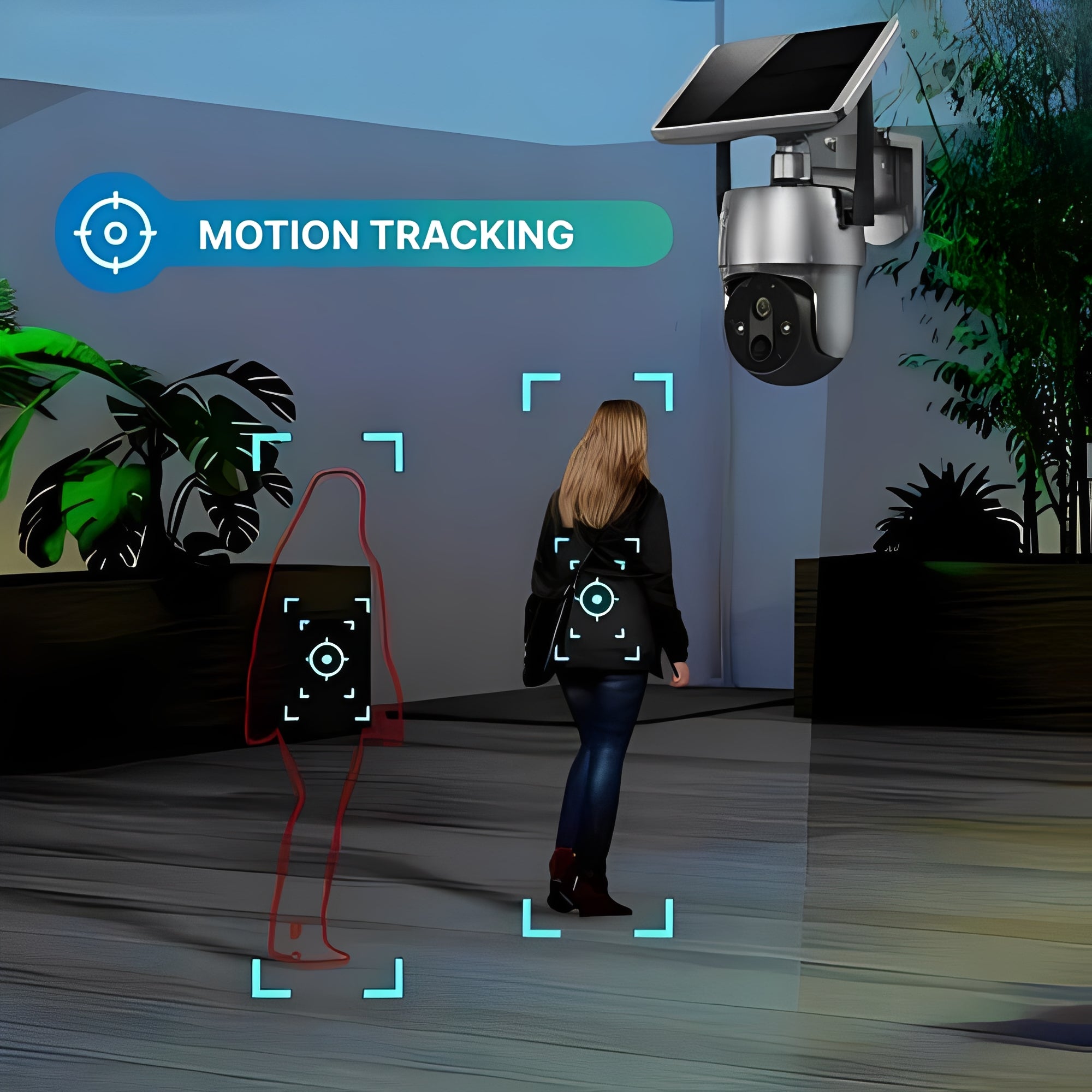 Solar-Powered Outdoor Security Camera - Wireless Surveillance System with HD Night Vision & Motion Detection