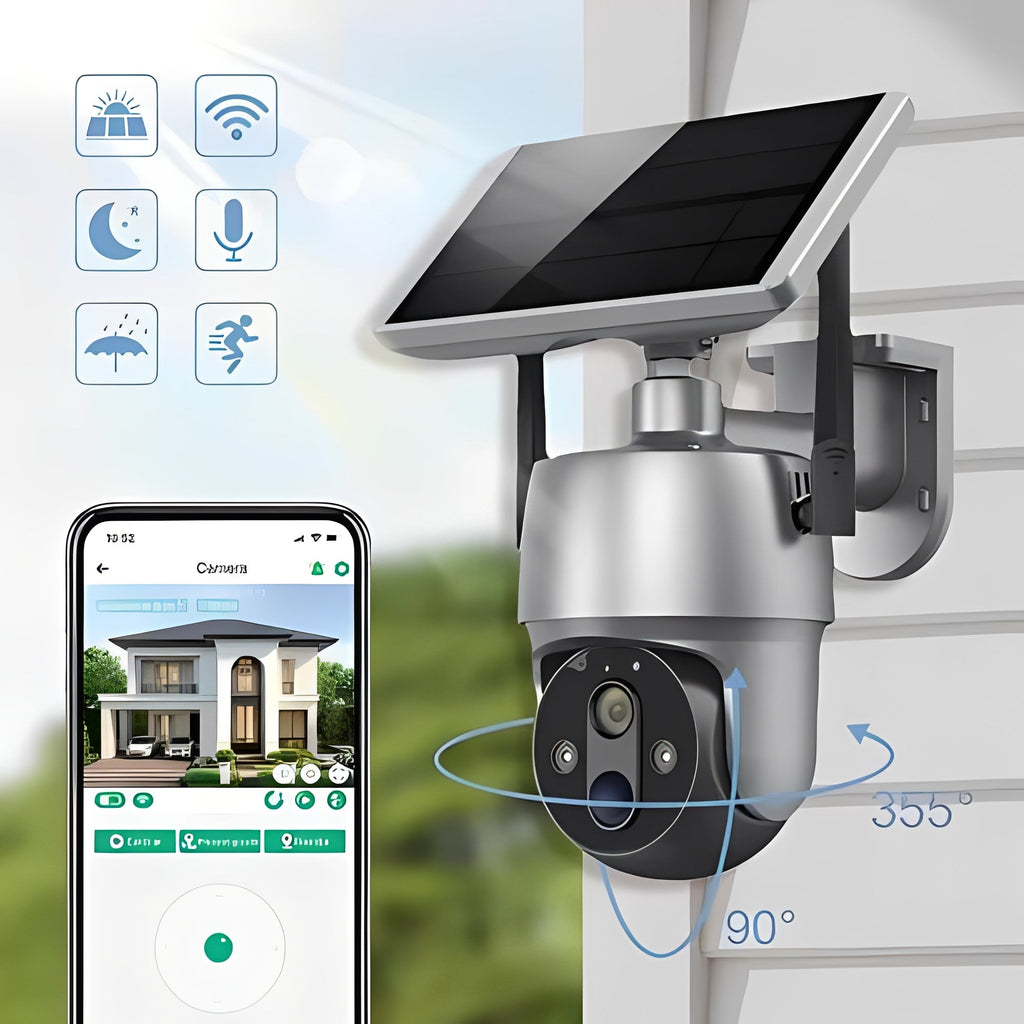 Solar-Powered Outdoor Security Camera - Wireless Surveillance System with HD Night Vision & Motion Detection