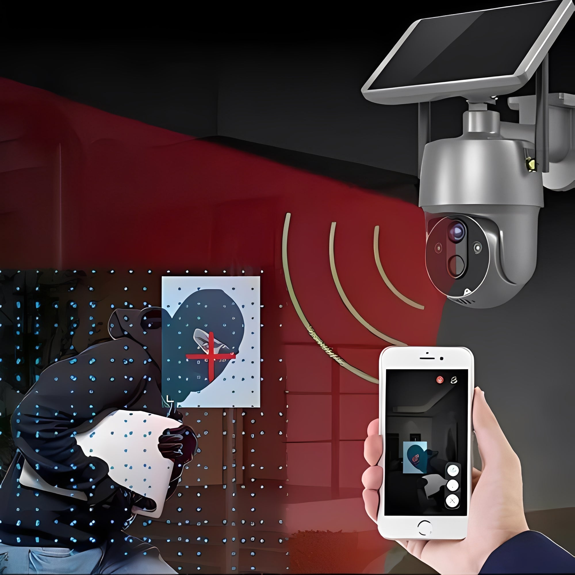 Solar-Powered Outdoor Security Camera - Wireless Surveillance System with HD Night Vision & Motion Detection