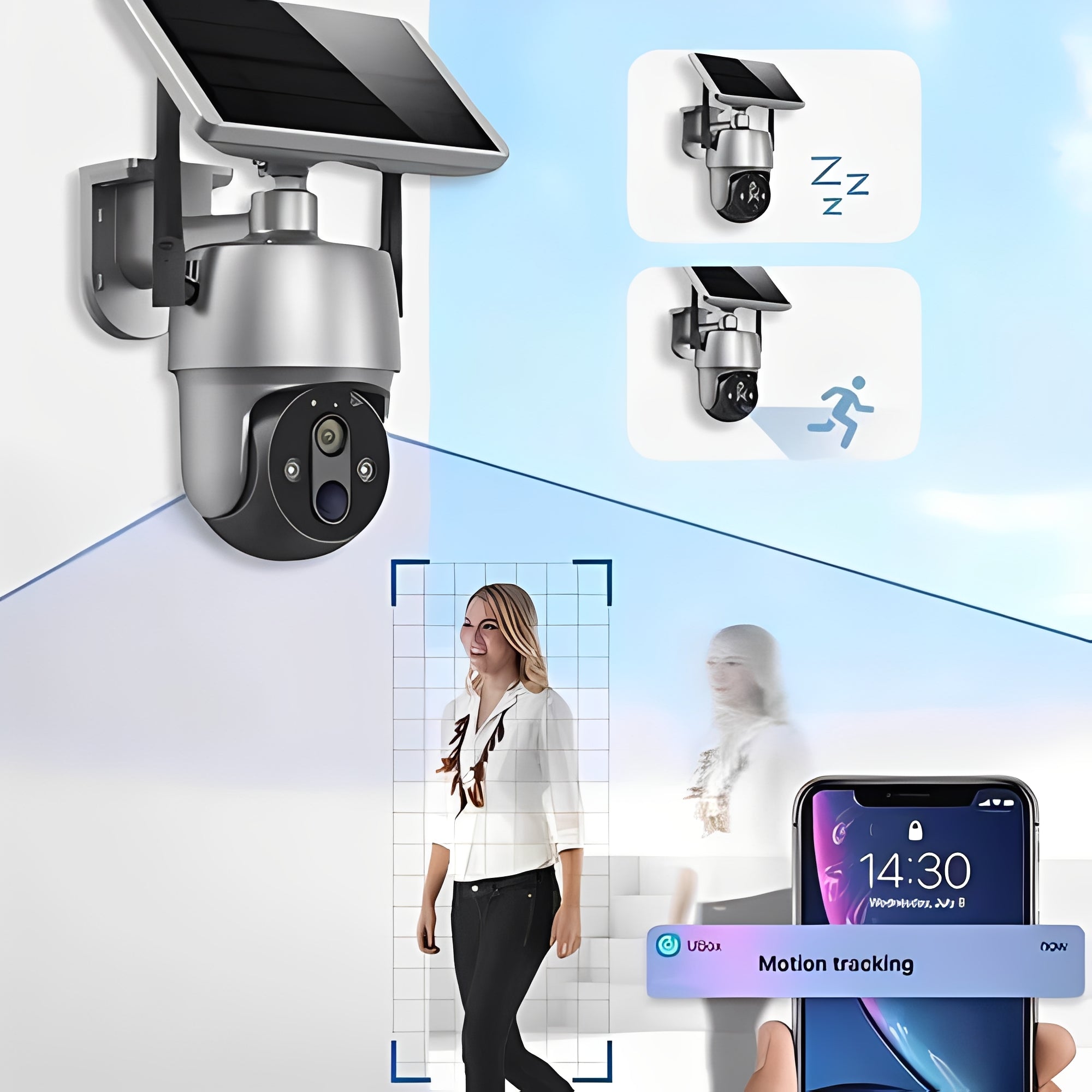 Solar-Powered Outdoor Security Camera - Wireless Surveillance System with HD Night Vision & Motion Detection