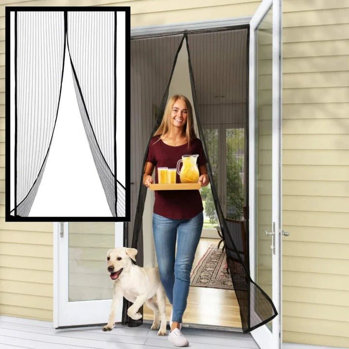 Self-Closing Magnetic Mesh Screen Door - Easy Install, Insect-Proof, Durable & Adjustable Fit