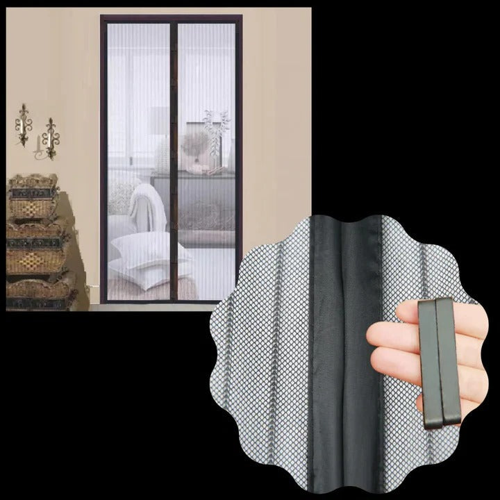 Self-Closing Magnetic Mesh Screen Door - Easy Install, Insect-Proof, Durable & Adjustable Fit