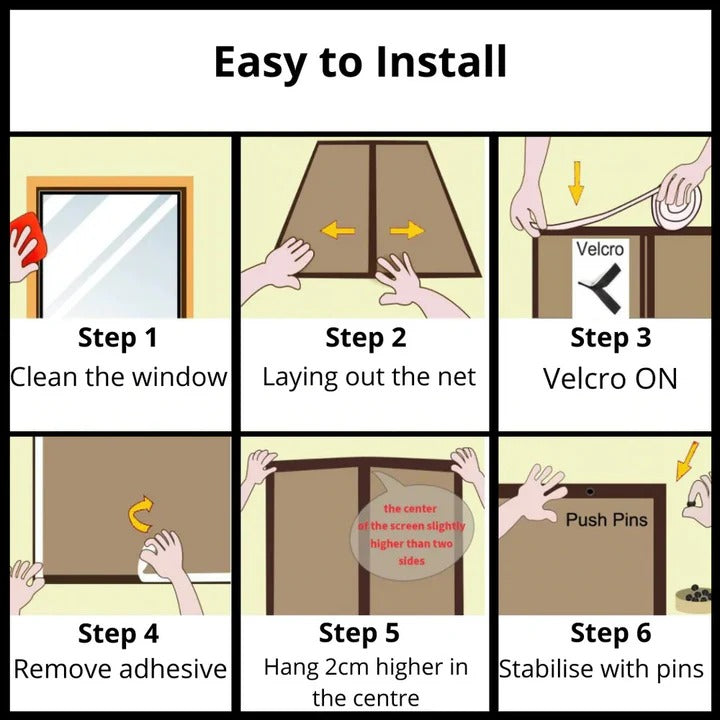 Self-Closing Magnetic Mesh Screen Door - Easy Install, Insect-Proof, Durable & Adjustable Fit