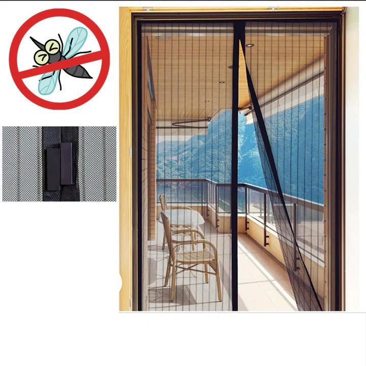 Self-Closing Magnetic Mesh Screen Door - Easy Install, Insect-Proof, Durable & Adjustable Fit