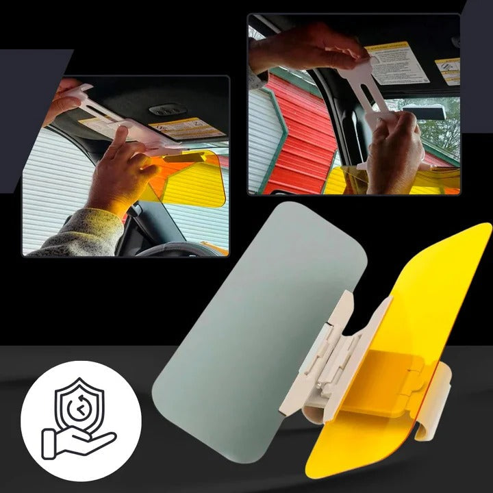 Universal Adjustable Car Sun Visor Extender - Day & Night Driving Protection for Glare Reduction