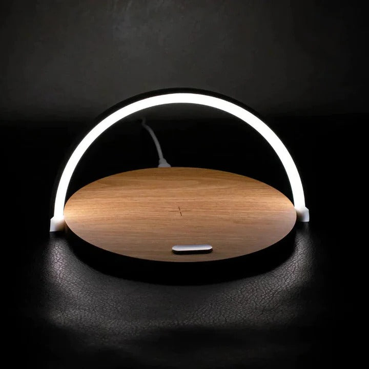 Smart Wireless Charging Table Lamp with Built-in Phone Charging Pad - Touch Control & LED Light