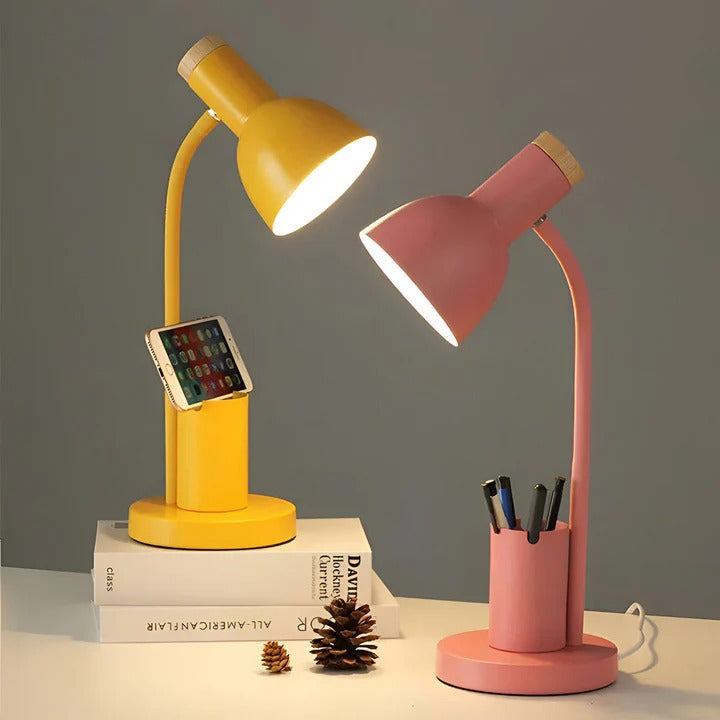 Nordic LED Table Lamp with Built-in Pen Holder - Stylish & Functional Desk Lighting