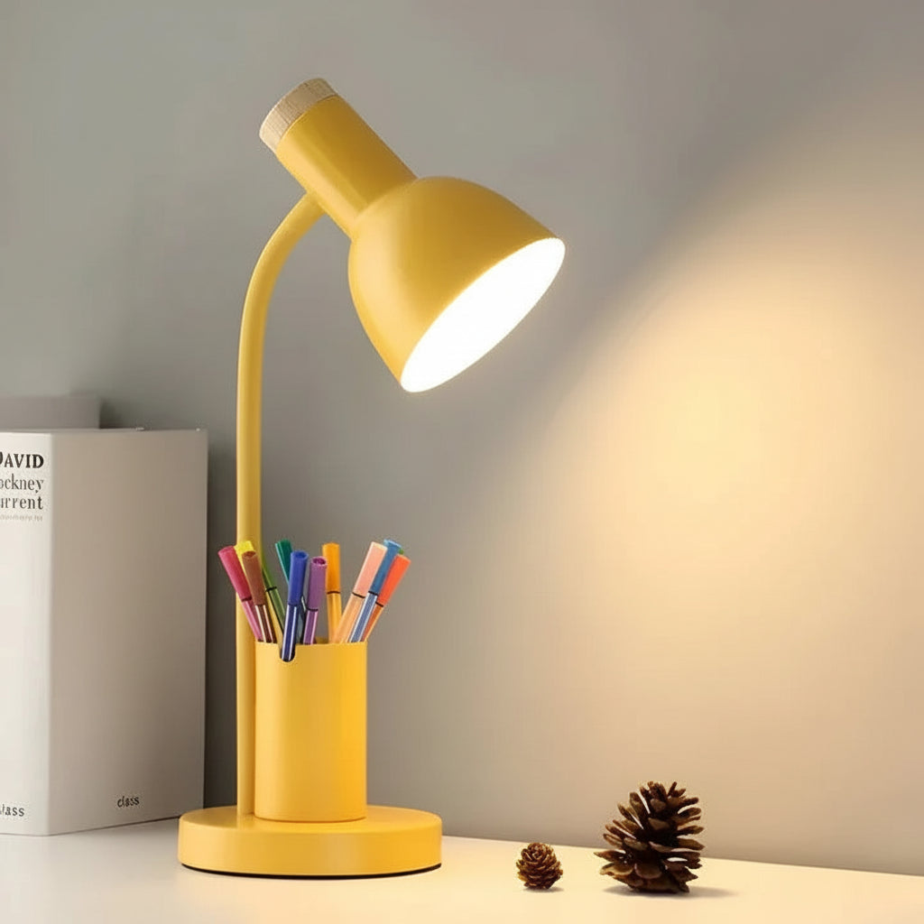 Nordic LED Table Lamp with Built-in Pen Holder - Stylish & Functional Desk Lighting