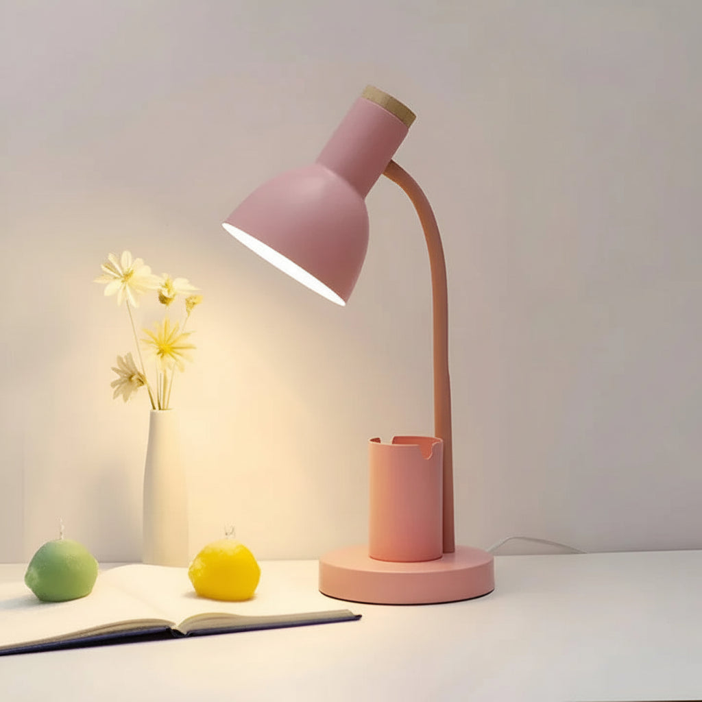 Nordic LED Table Lamp with Built-in Pen Holder - Stylish & Functional Desk Lighting