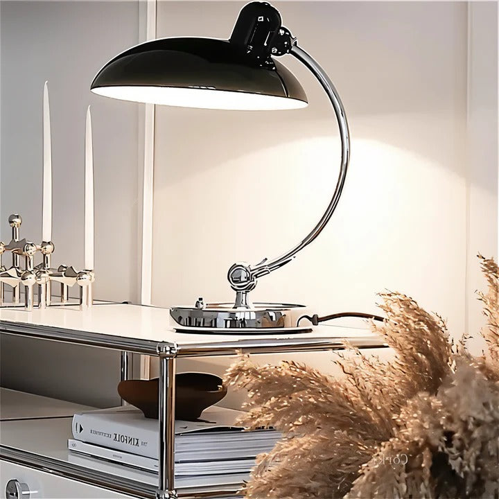 Vintage Adjustable Dome Desk Lamp - Industrial Iron Finish for Home & Office