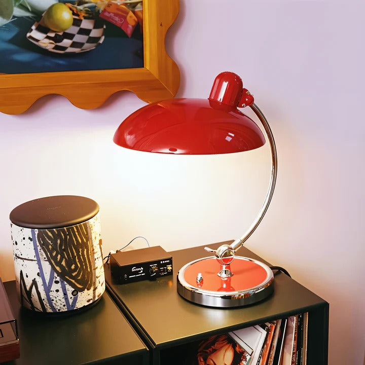 Vintage Adjustable Dome Desk Lamp - Industrial Iron Finish for Home & Office