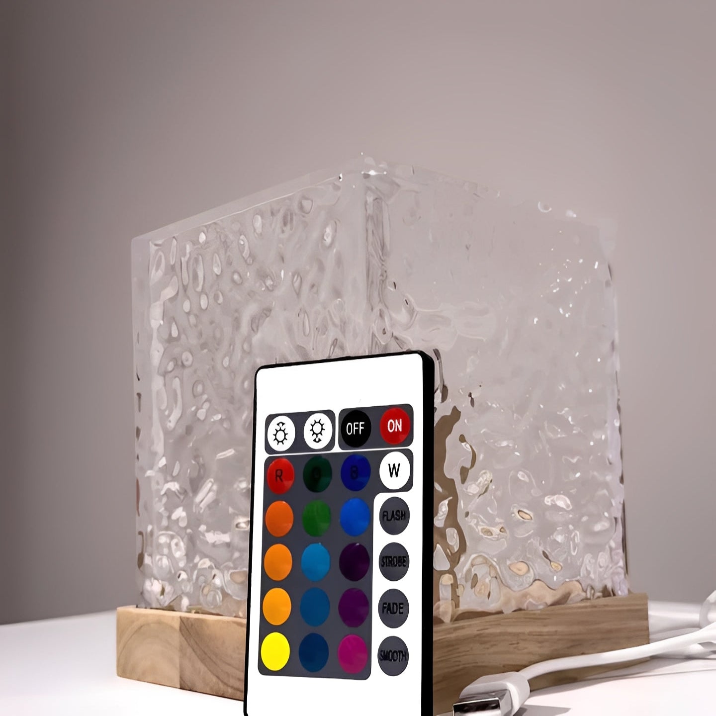 16-Color Water Ripple Projection Night Light with Remote Control – Soothing LED Atmosphere Lamp for Relaxation and Sleep