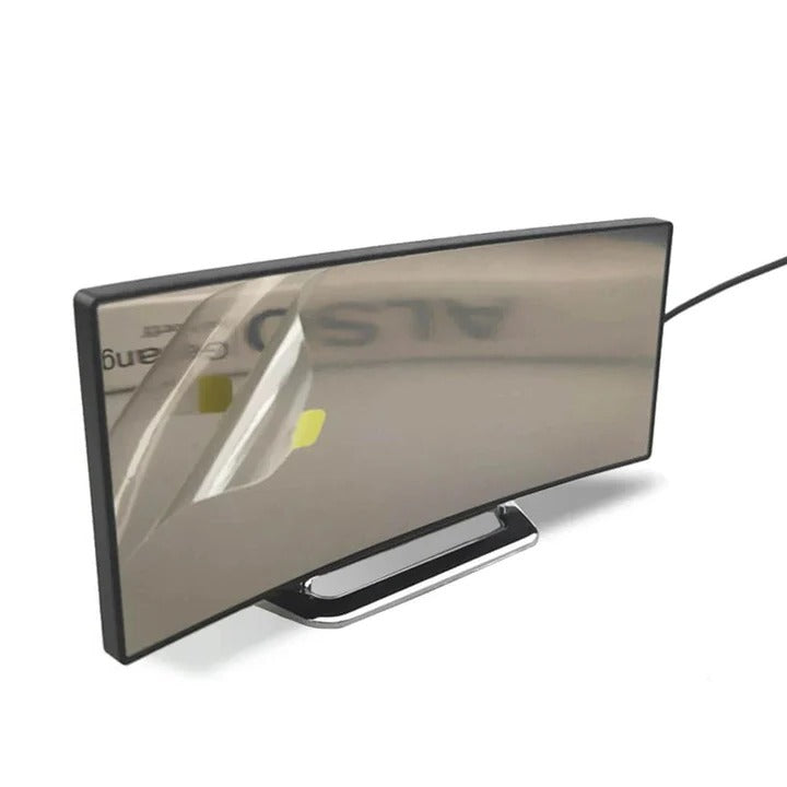 Modern Digital Alarm Clock with Curved LED Mirror Display - Sleek Design & Easy-to-Read Time