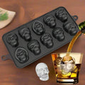 Skull Ice Cube Tray - Silicone Mold with 10 Cavities for Themed Drinks & Halloween Parties