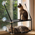 Deluxe Cat Window Perch Hammock with Strong Suction Mount - Comfortable & Space-Saving Cat Bed for Sunbathing & Relaxation