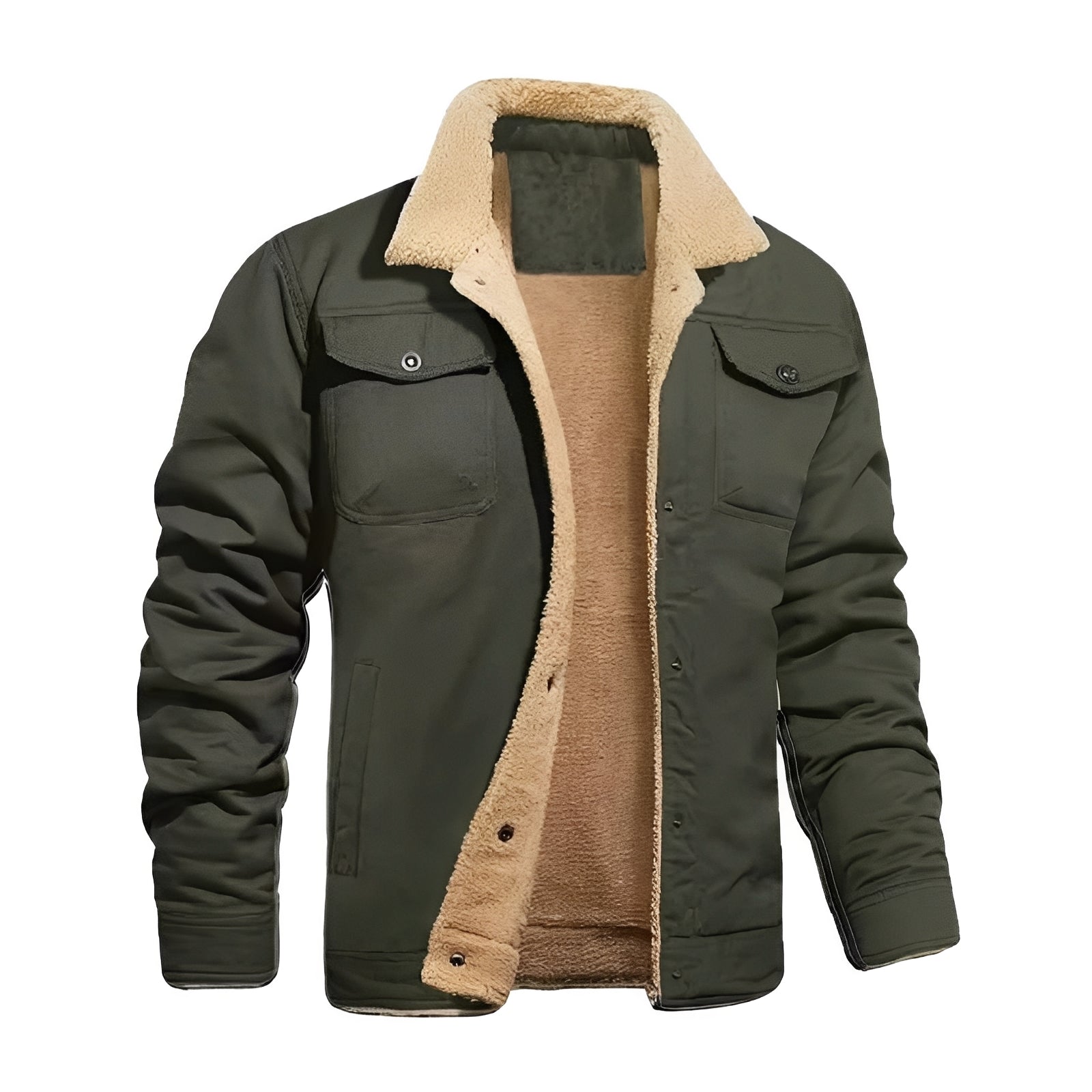 Men's Retro Plush Windproof Jacket - Stylish Winter Streetwear for Ultimate Comfort