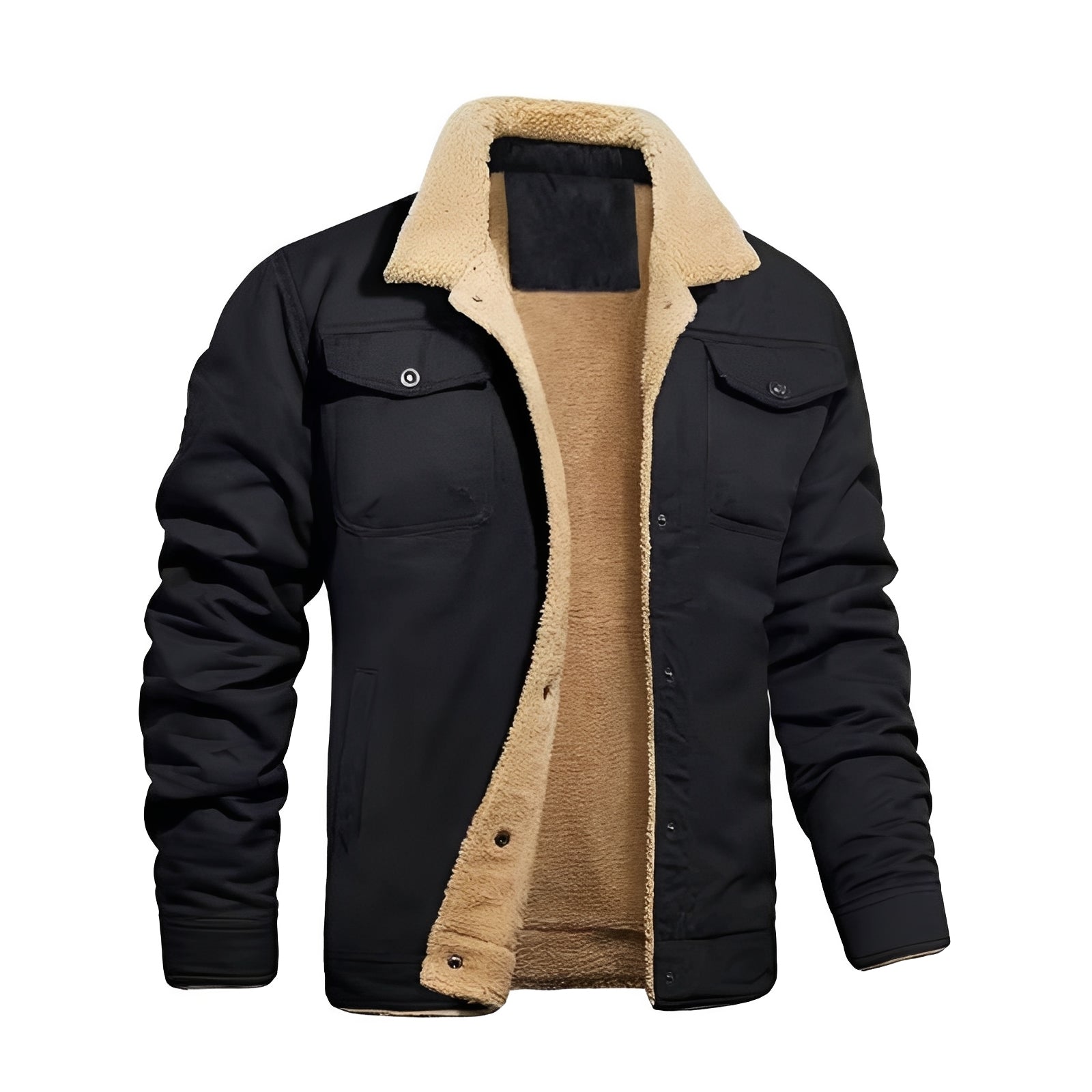 Men's Retro Plush Windproof Jacket - Stylish Winter Streetwear for Ultimate Comfort
