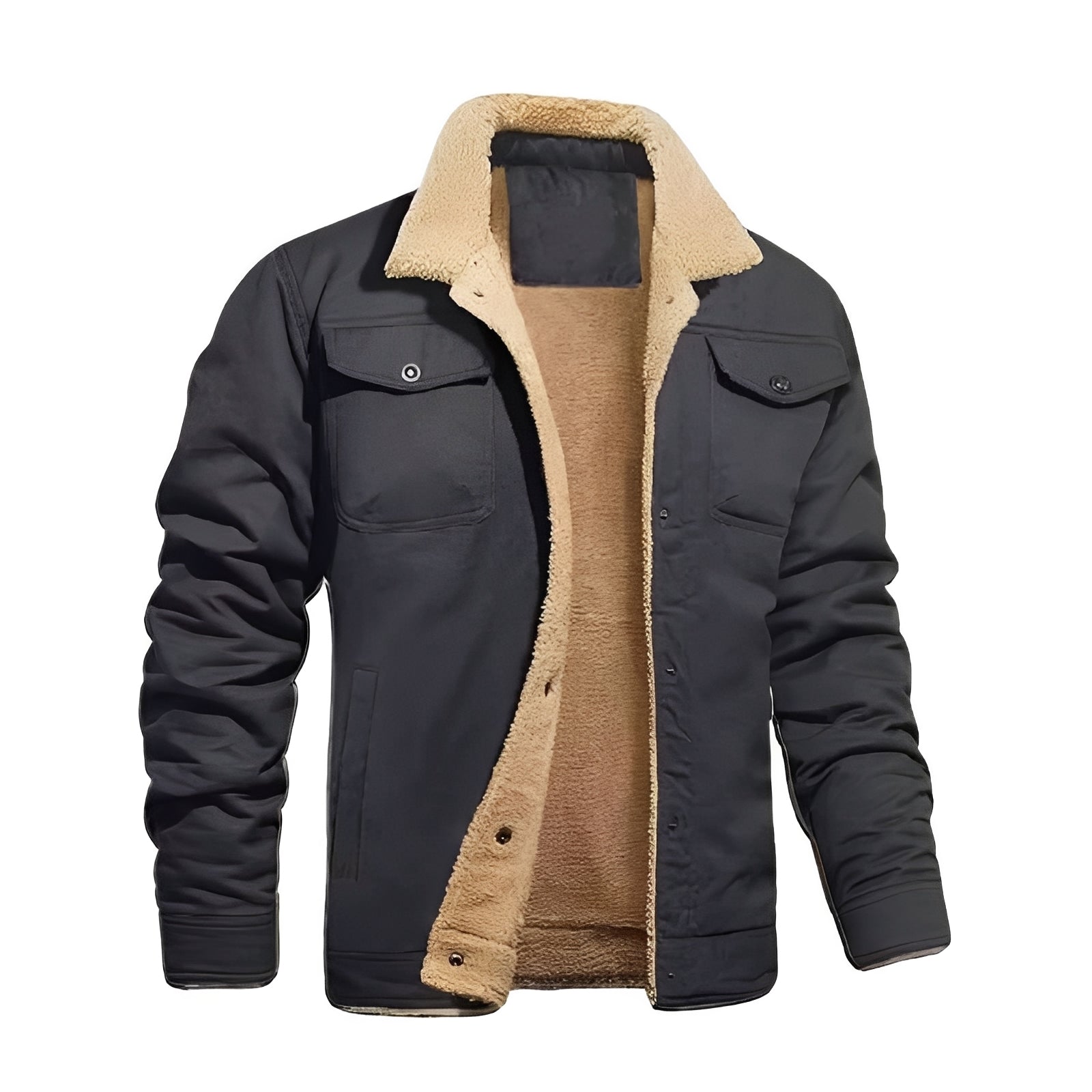 Men's Retro Plush Windproof Jacket - Stylish Winter Streetwear for Ultimate Comfort