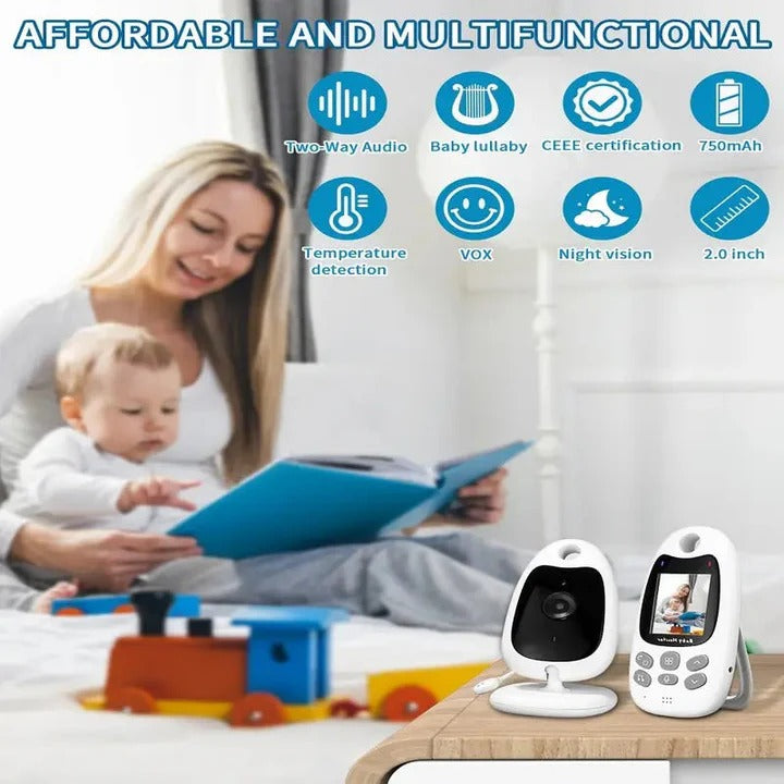 Portable Baby Monitor with Night Vision Camera, Two-Way Audio & Long Battery Life - Ideal for Home & Travel