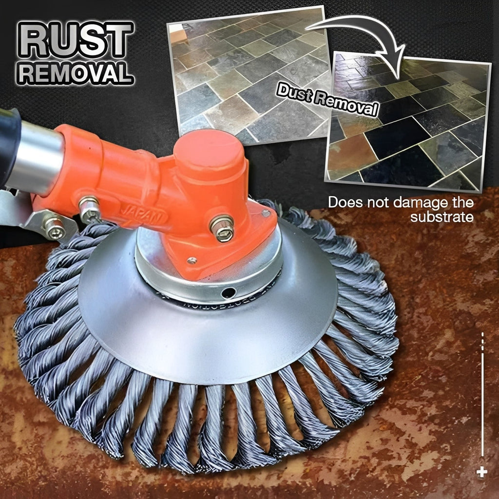 Heavy-Duty Carbon Steel Weed Brush & Trimmer - Durable Lawn Care Tool for Efficient Weed Removal
