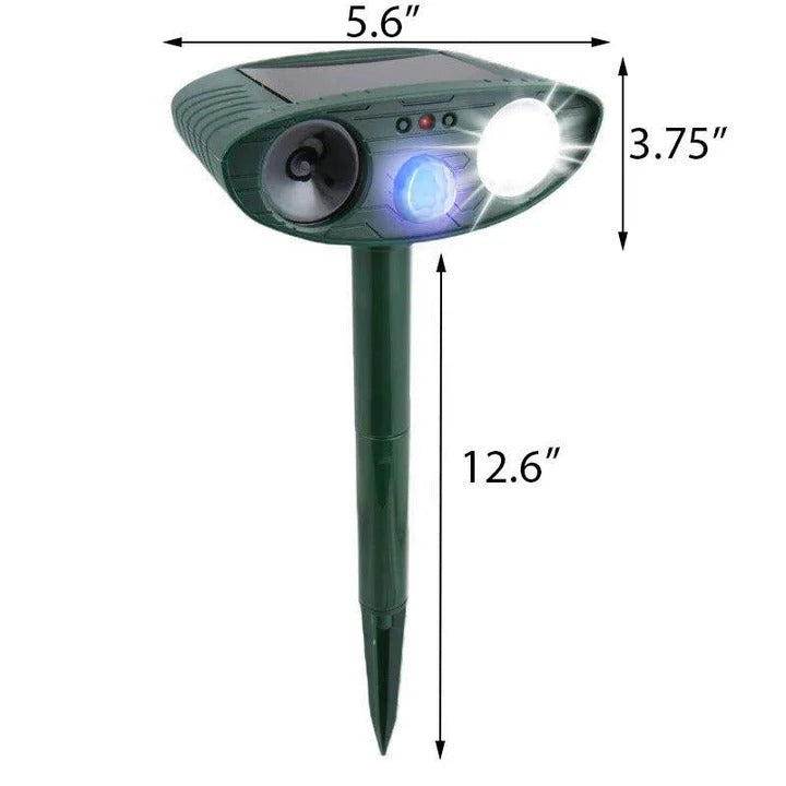 Solar-Powered Ultrasonic Rabbit Repeller with Flashing LED Light - Eco-Friendly Animal Deterrent for Gardens