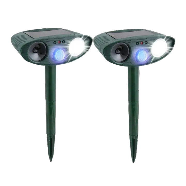 Solar-Powered Ultrasonic Rabbit Repeller with Flashing LED Light - Eco-Friendly Animal Deterrent for Gardens
