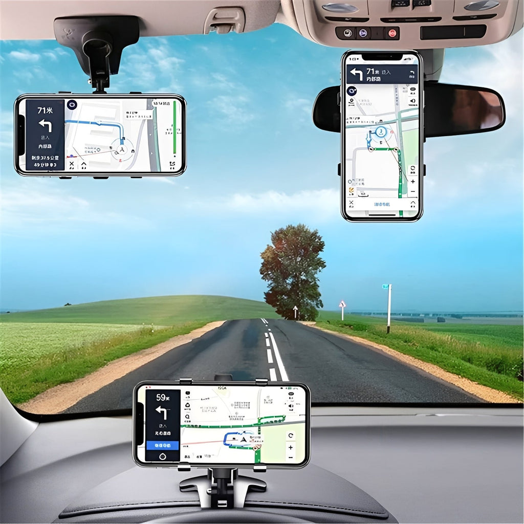 360° Rotating Universal Car Phone Holder - Adjustable Dashboard & Windshield Mount for All Smartphones