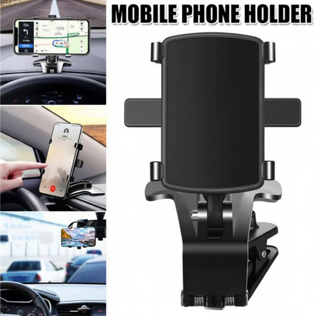 360° Rotating Universal Car Phone Holder - Adjustable Dashboard & Windshield Mount for All Smartphones