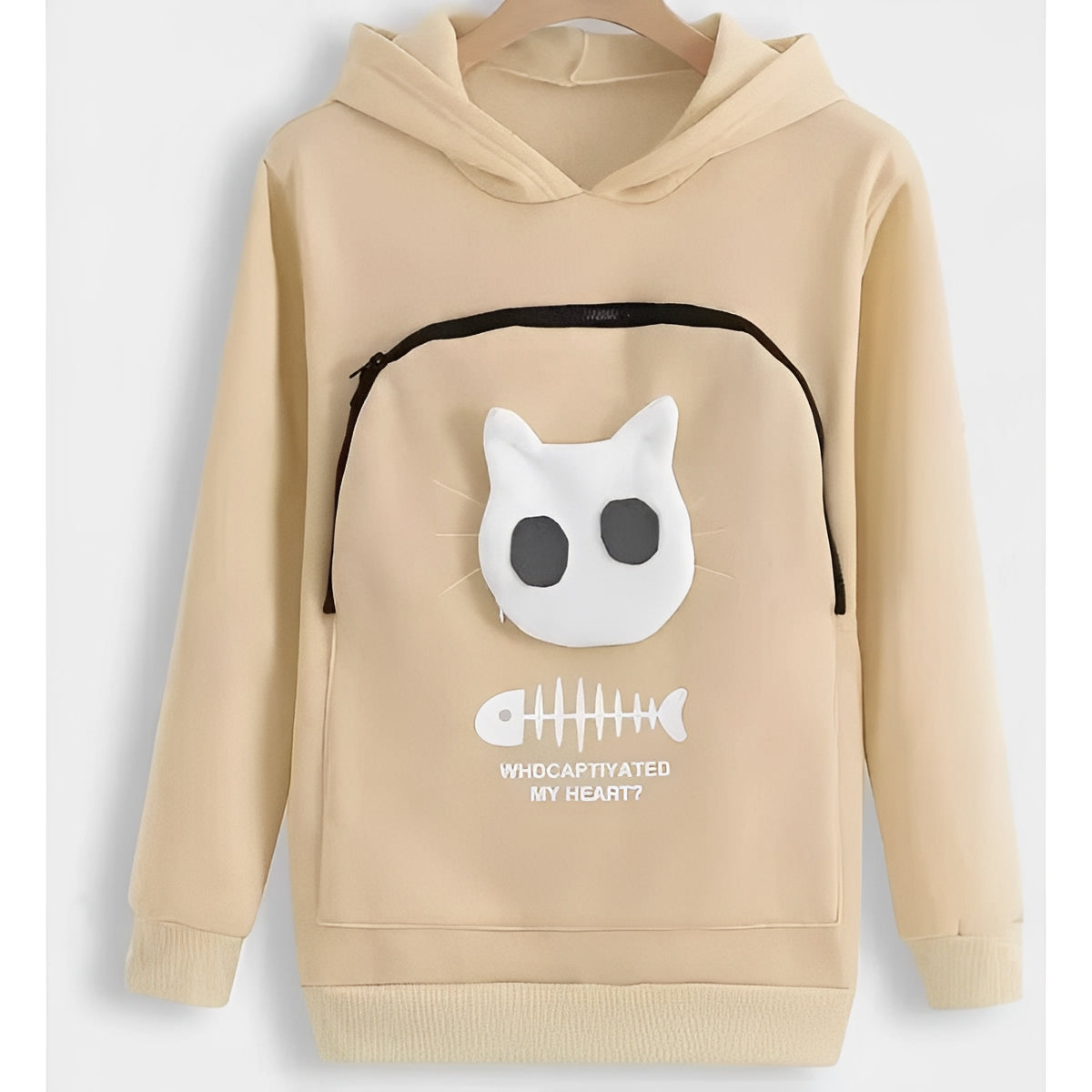 Cozy Cat Lover Hoodie with Cuddle Pouch for Pets - Perfect for Snuggling and Style!