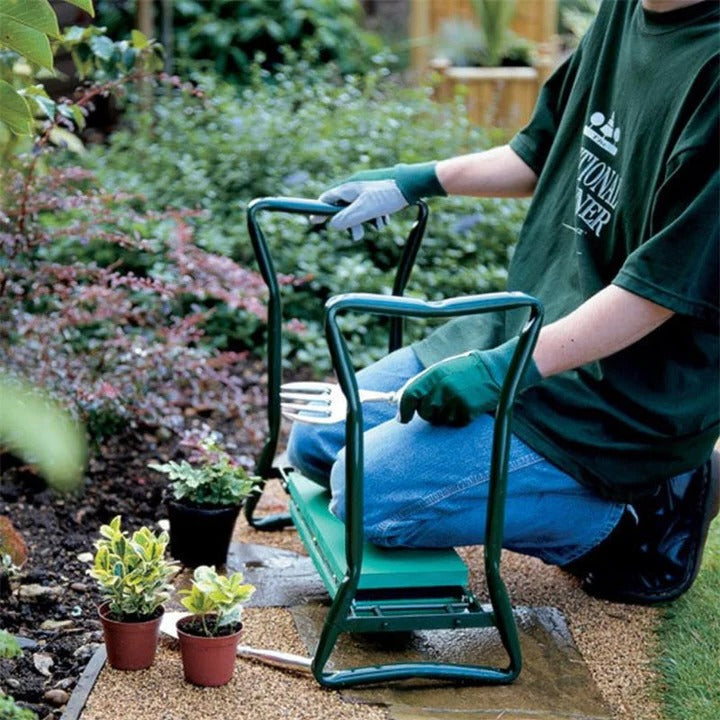 Premium Garden Kneeler and Seat with Comfortable Foam Padding - Versatile Gardening Tool for Kneeling and Sitting