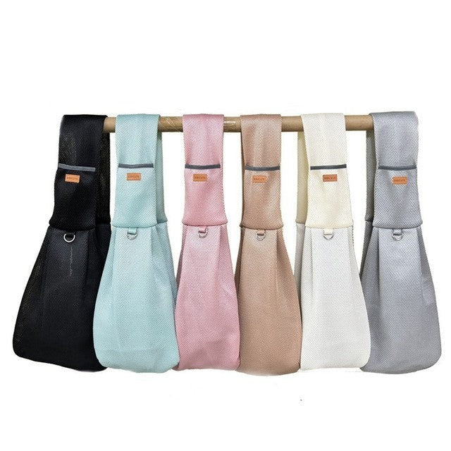 Comfortable Mesh Crossbody Dog Carrier Sling with Padded Adjustable Strap - Perfect for Small Pets