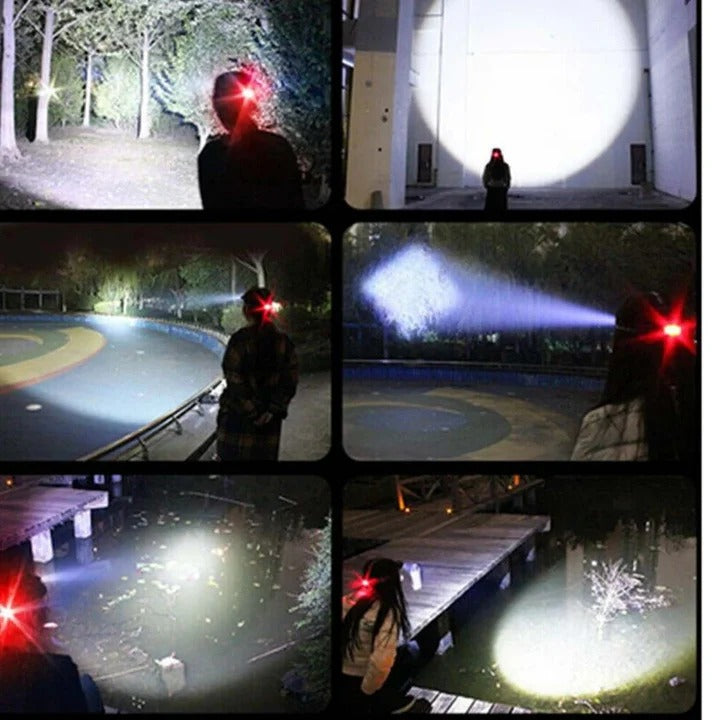 USB Rechargeable LED Headlamp - Hands-Free, Bright & Lightweight for Outdoor Activities, Camping, and Emergency Use