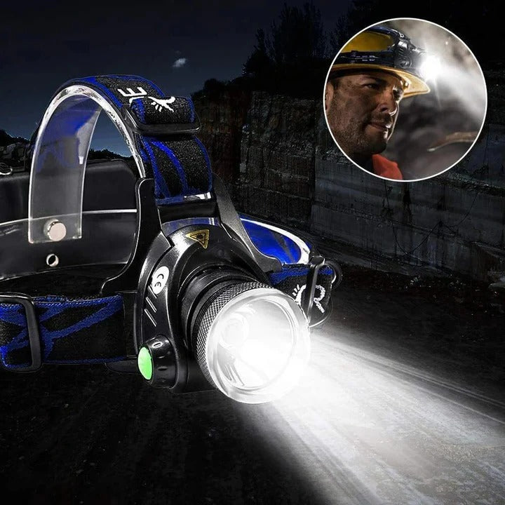 USB Rechargeable LED Headlamp - Hands-Free, Bright & Lightweight for Outdoor Activities, Camping, and Emergency Use