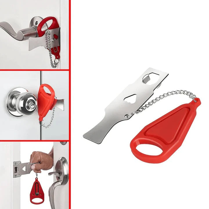 Travel Door Lock with Reinforced Security Bar - Portable Home Security Solution for Hotels & Rentals