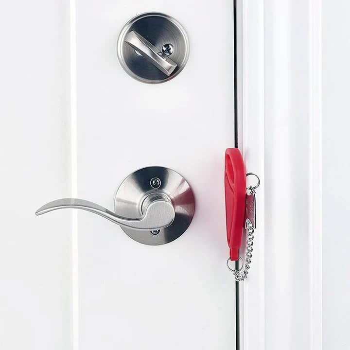 Travel Door Lock with Reinforced Security Bar - Portable Home Security Solution for Hotels & Rentals